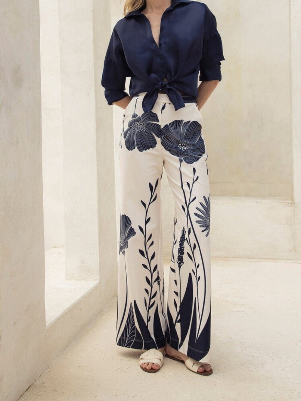 Andres Otalora Ama y Haz Twill Wide-Leg Pants size 8 NWT